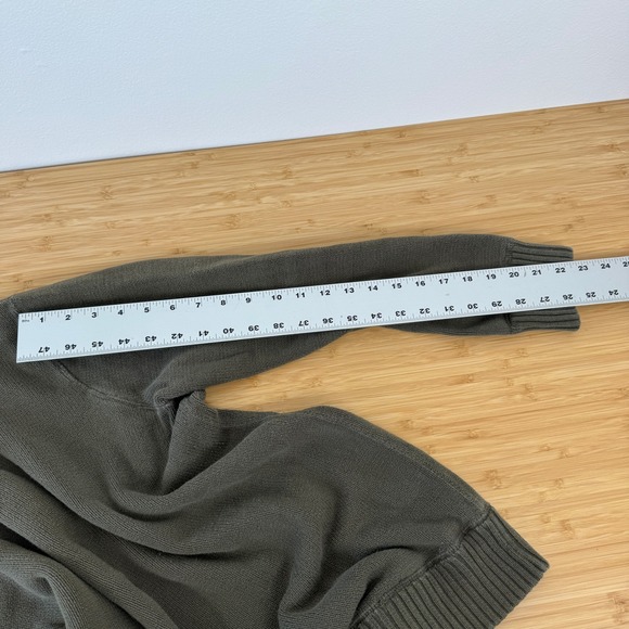 Eddie Bauer Seattle USA Mens L Cotton Crew Neck Sweater Olive‎ Green Classic - Picture 5 of 11